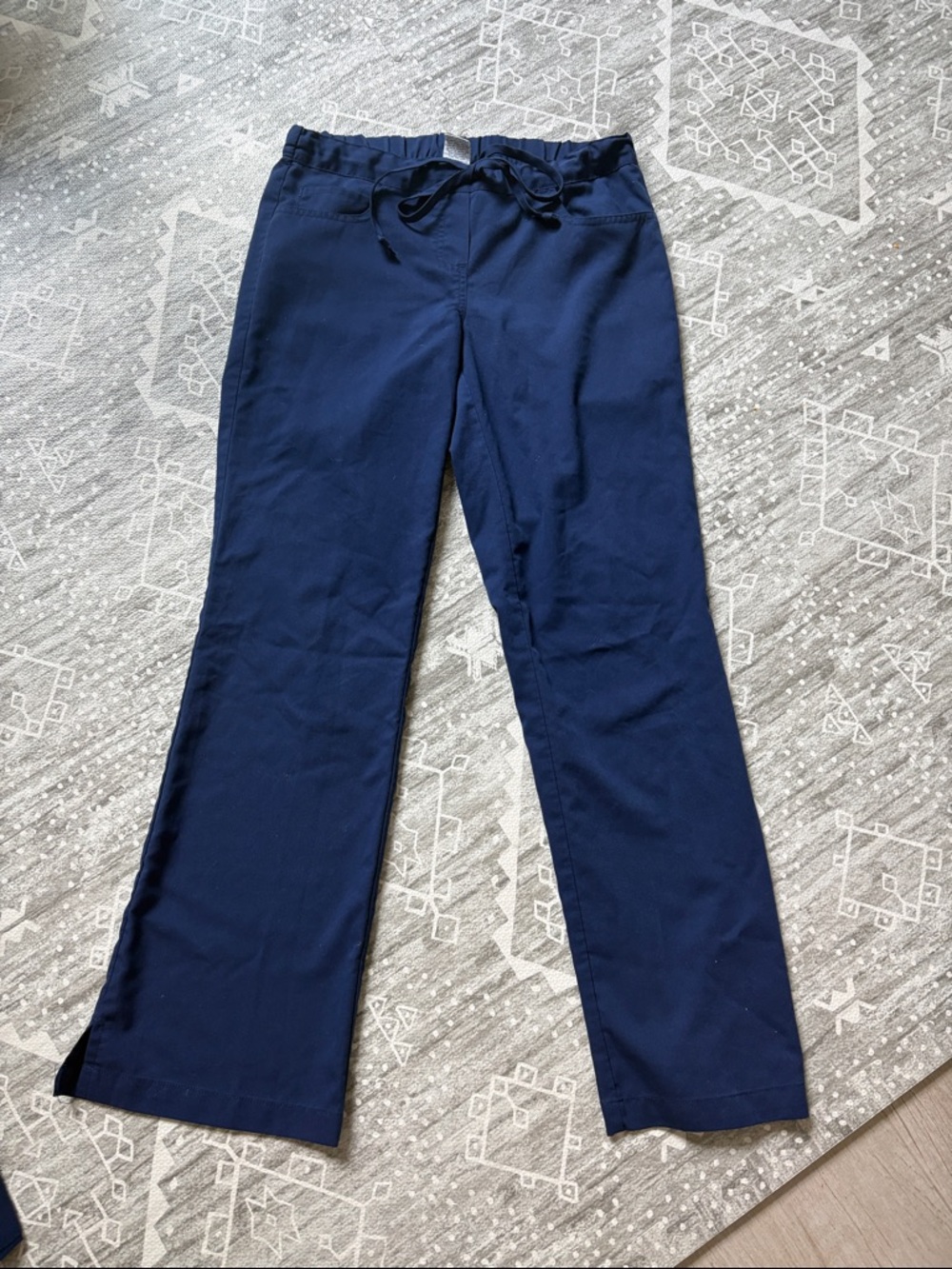 Grey's Anatomy Navy Flare-Leg Drawstring Scrub Pants